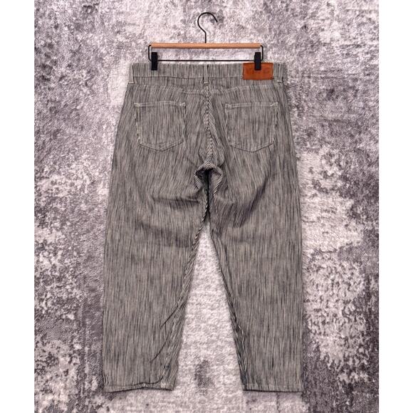 You Must Create Pants Large Mens YMC Cotton Linen Railroad Striped Cropped - Picture 2 of 7